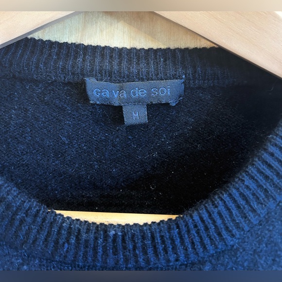 Black cashmere mini dress by Ca va de soie - Picture 2 of 4